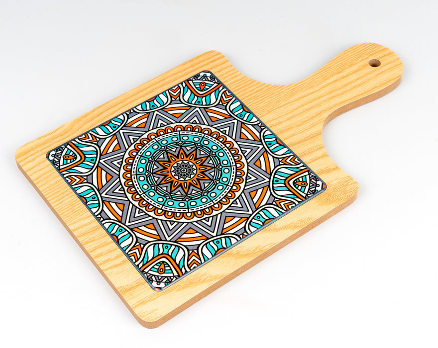 WOOD AND PRINT HAND PLATTERS