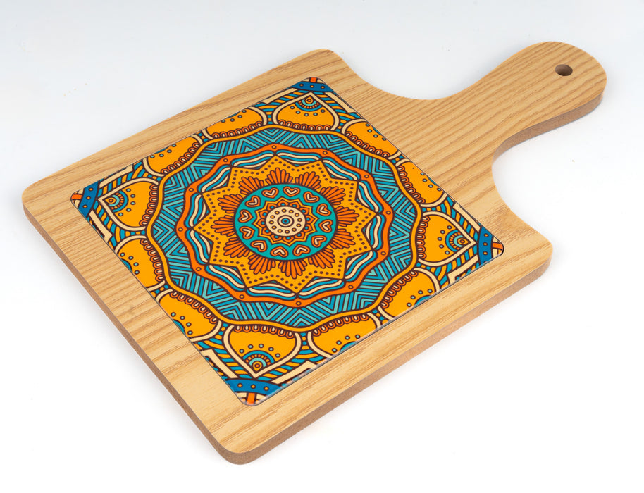 WOOD AND PRINT HAND PLATTERS