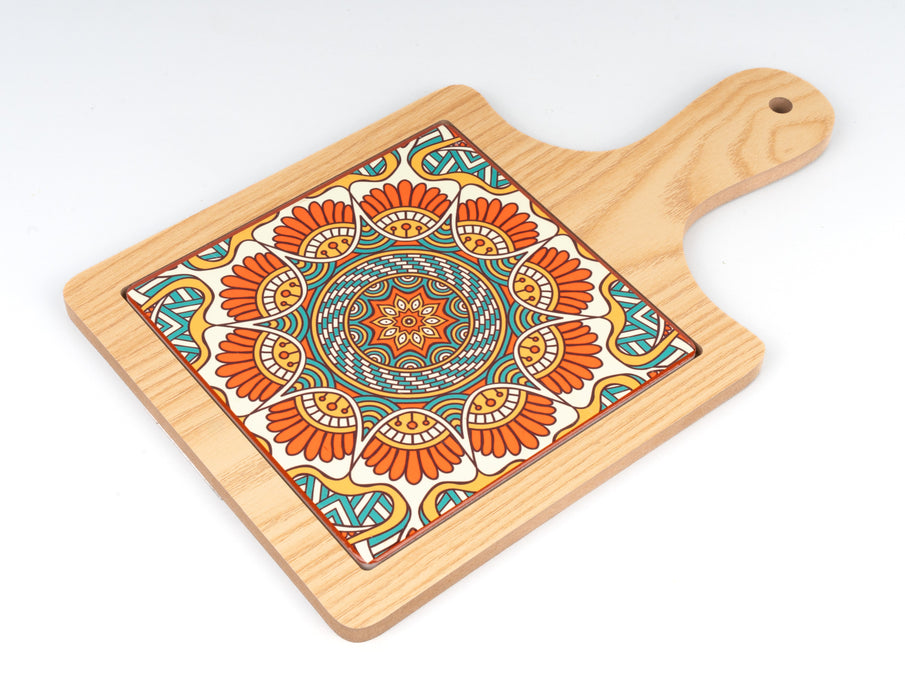 WOOD AND PRINT HAND PLATTERS