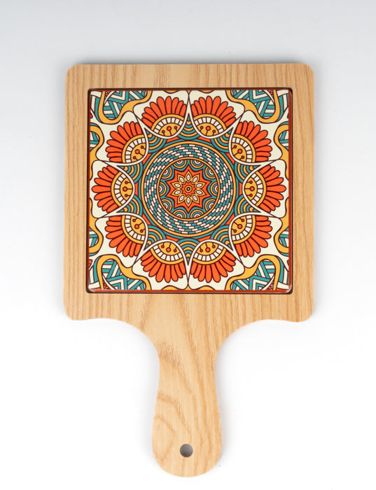 WOOD AND PRINT HAND PLATTERS