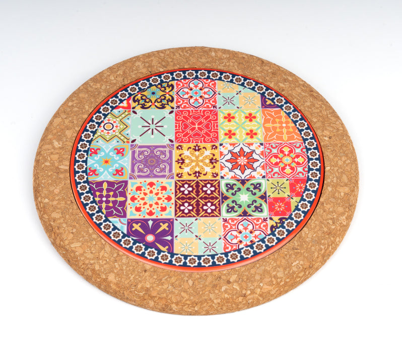 ROUND CORK & PRINT COASTER