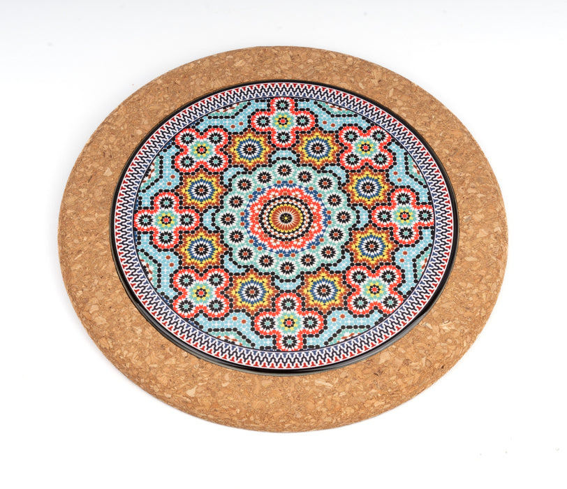 ROUND CORK & PRINT COASTER