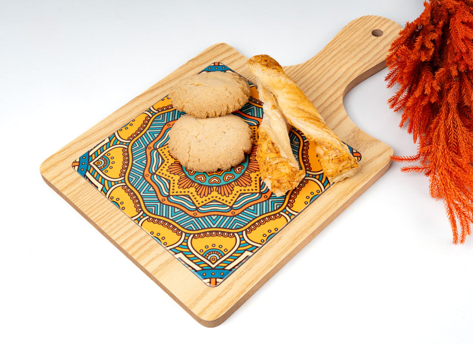 WOOD AND PRINT HAND PLATTERS