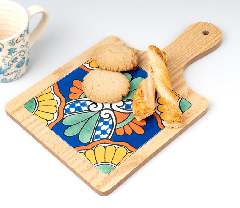 WOOD AND PRINT HAND PLATTERS