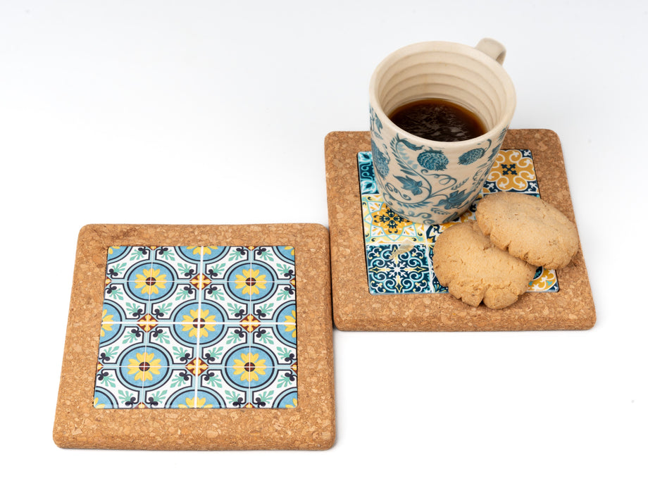 SQUARE CORK & PRINT COASTER