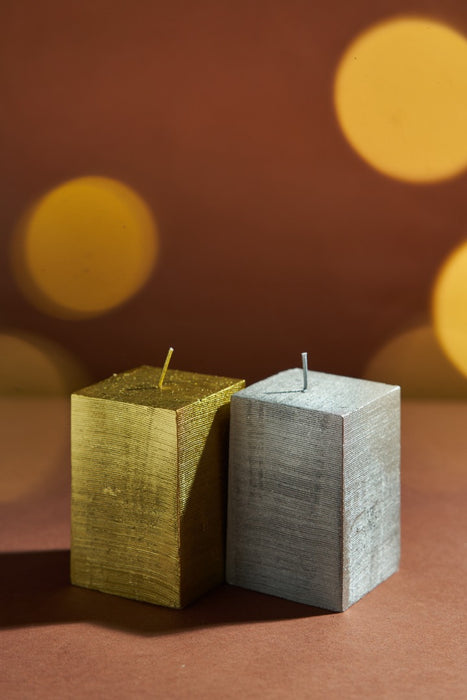 “GOLD AND SILVER” BRICK CANDLES