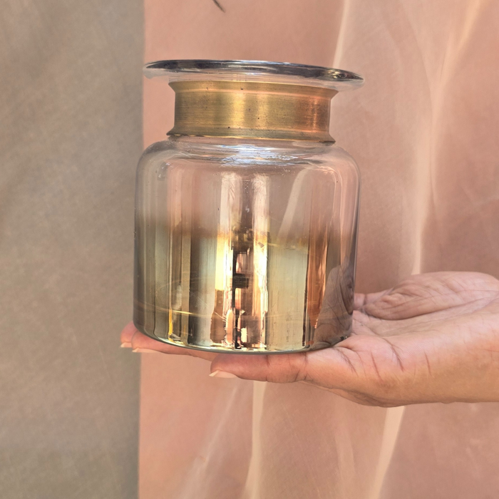 Shaded Transparent vase with Gold Lining