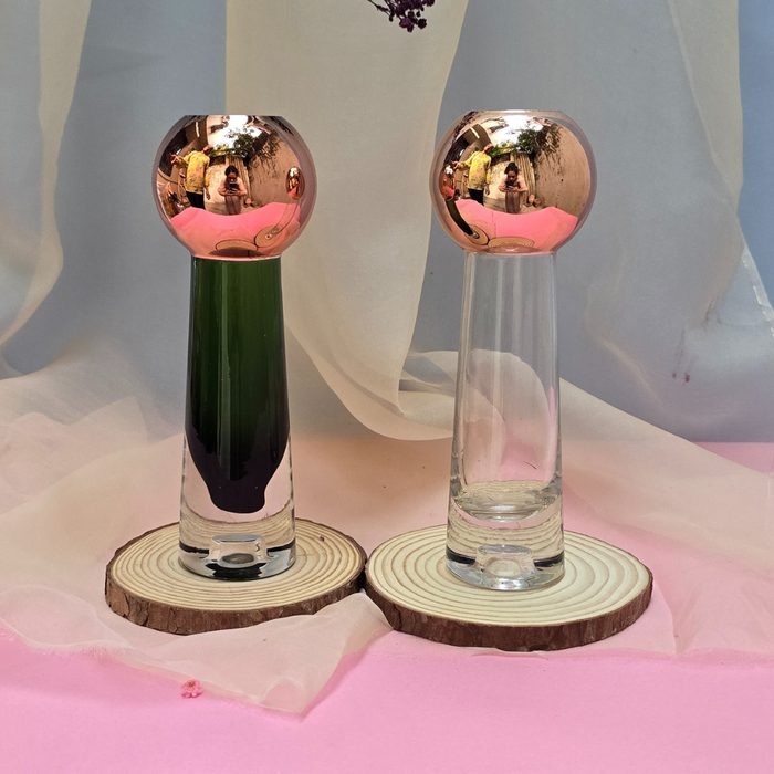 Green and Pink dome vase