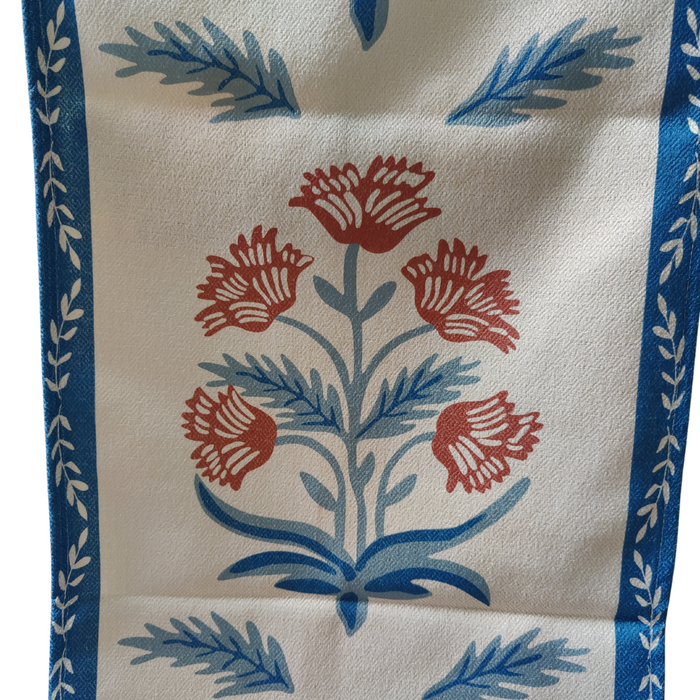 Blue Lined Printed Table Runner