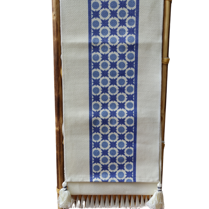 Blue geometric patterned Table Runner